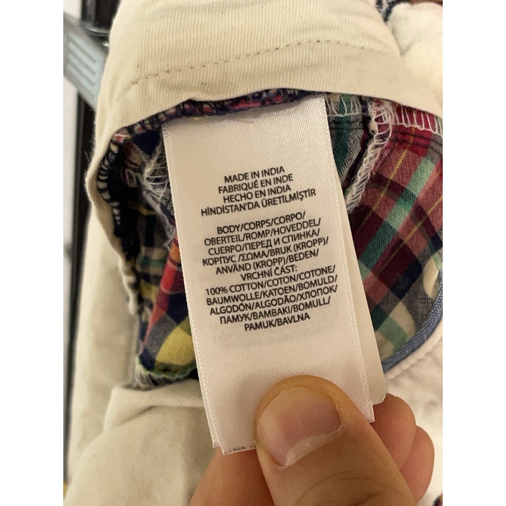 Polo Ralph Lauren Shorts Men 32 Indian Madras Patchwork Flesh Pony Chino Casual - Picture 10 of 10